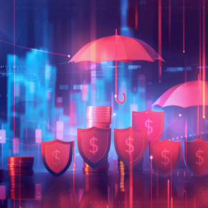insurance policy concept, open umbrella over money